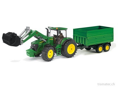 Bruder John Deere 7930 mit Frontlader und Anhänger - 03055