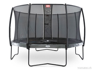 BERG Trampolin Elite Regular 430 Grey Levels + Sicherheitsnetz Deluxe