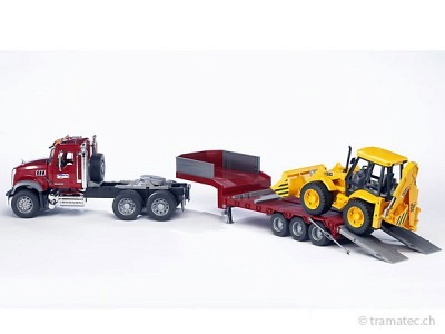 Bruder MACK Granite LKW mit Tieflader und JBC Baggerlader - 02813