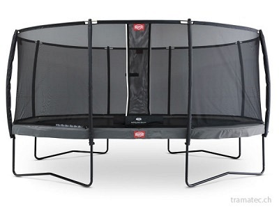 BERG Trampolin Grand Champion Regular 350 Grey + Sicherheitsnetz Deluxe