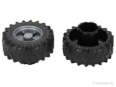 Bruder Ersatzteil 2 Pfeilprofilräder (98/38,54) mit Adapter