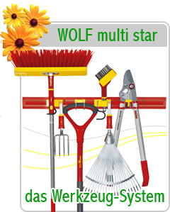 WOLG Garten multi-star Werkzeug-System mit vielen Griffen, Stielen und Werkzeugen