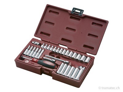 KRAFTWERK 32-t. Steckschlüsselkoffer modulo 1/4'