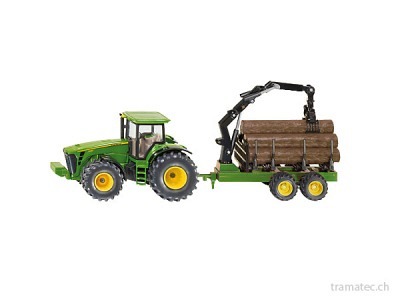 SIKU 1954 Traktor mit Forstanhänger