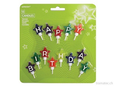 Amscan/Riethmüller 13 Kerzen Sterne Happy Birthd.