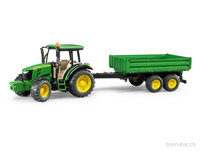 Bruder John Deere 5115M mit Bordwandanhänger