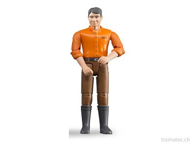 Bruder Mann mit hellem Hauttyp und brauner Hose
