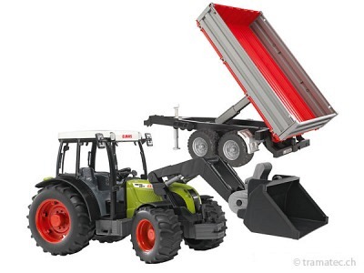 Bruder Claas Nectis 267 F mit Frontlader und Bordwandanhänger - 02112