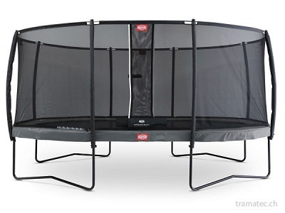 BERG Trampolin Grand Champion Regular 520 Grey + Sicherheitsnetz Deluxe