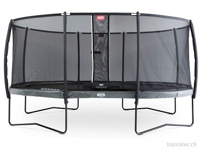 BERG Trampolin Grand Elite Regular 520 Grey + Sicherheitsnetz Deluxe