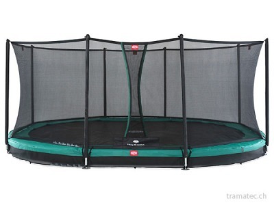 BERG Trampolin Grand Favorit InGround 520 Green + Sicherheitsnetz Comfort