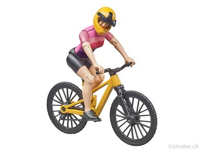 Bruder Mountainbike mit Radfahrerin