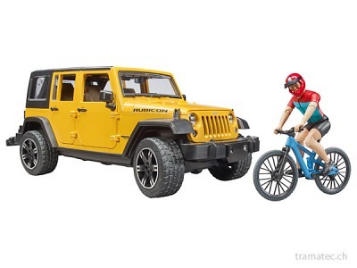 Bruder JeepWrangler RubiconUnlimited, 1 Mountainbike und Radfahrer