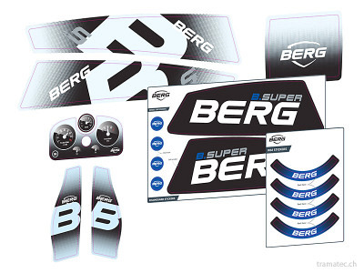 BERG Gokart Ersatzteil Aufkleber für B.Super Blue - XL/XXL Rahmen 